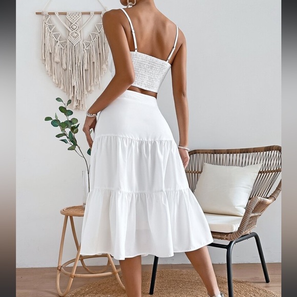 White Boho Cami & Skirt Two Piece Set, NWT Size 6 LAST ONE! - Picture 2 of 7